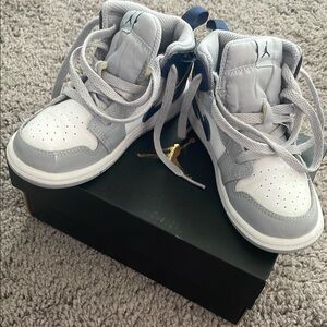 Kids Jordan Sneakers - White and Gray